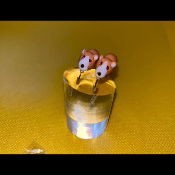 Handmade dog Polymer Clay Animal Stud Earrings 3D Cartoon - Picture 3 of 4